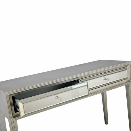 Homeroots 31.2 x 48 x 16.8 in. Antiqued Silver Finish Console Table 396812